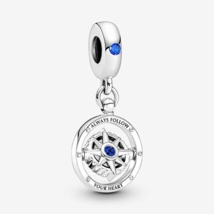 Charm Pendente Bussola "Always Follow Your Heart"