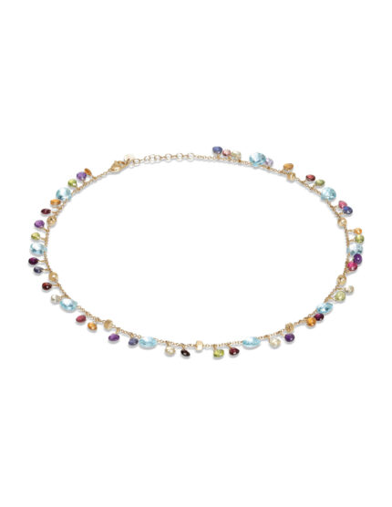 Collier con gemme multicolore e catena regolabile - PARADISE