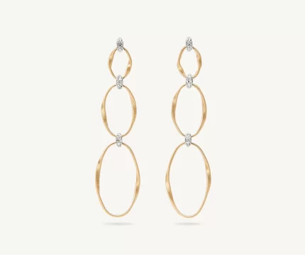 Orecchini piatti tripli con diamanti MARRAKECH ONDE