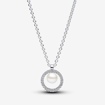 Collana con Perla d’Acqua Dolce Coltivata e Pavè 45cm