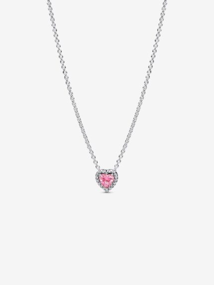 Collana Cuore in Rilievo Rosa