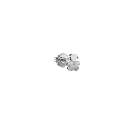 Mono Orecchino I Classici con sagoma bimba in oro bianco e diamante