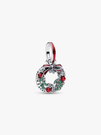 Charm Pendente Doppio Ghirlanda di Natale