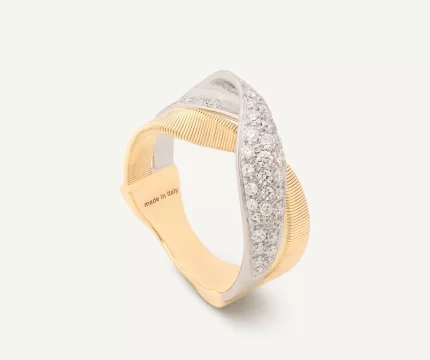 Anello in oro giallo 18 carati con pavé di diamanti-MARRAKECH