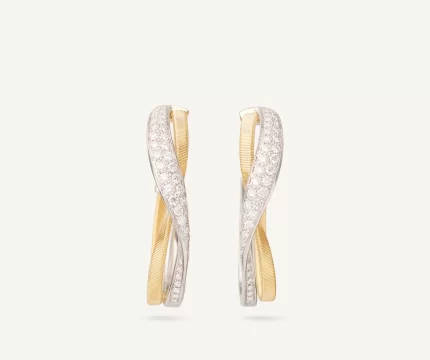 Orecchini in oro giallo 18 carati con pavé di diamanti-MARRAKECH